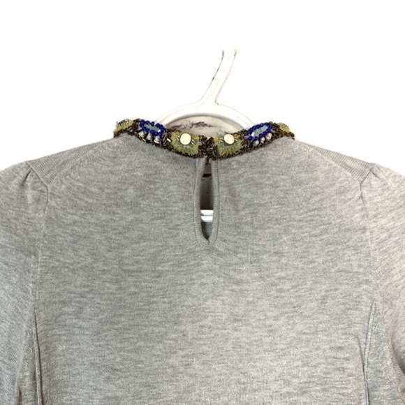Anthropologie Moth Jeweled/Beaded Neckline Sweater - Picture 11 of 16